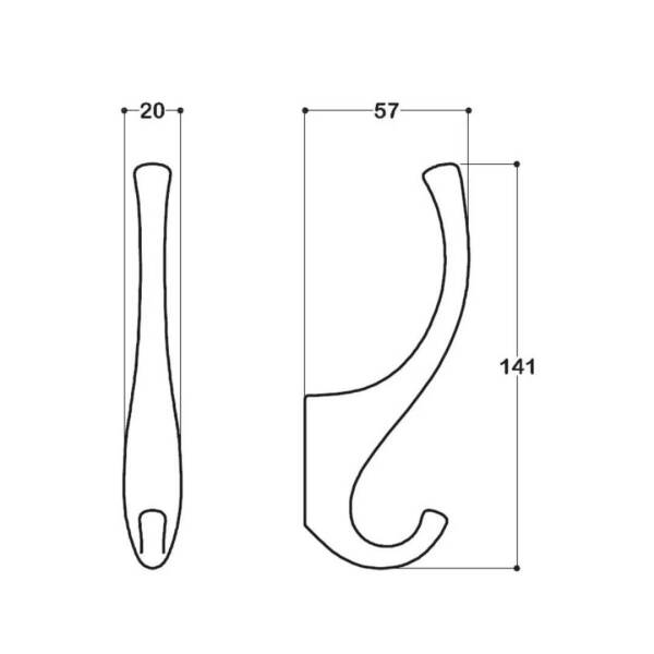 System 2080 Portmanto Askılığı Krom 20 mm (AS2080 0020 CR) - 3