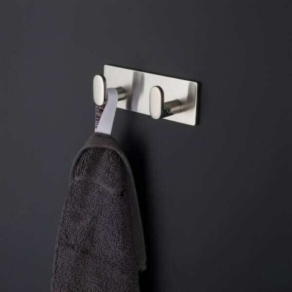 System 2327 Yapışkanlı Askı Nikel Saten / Inox Renk 115mm (AS2327 0115 NB-NBM) - 1