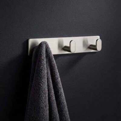 System 2327 Saten Renk 3lü Yapışkanlı Askı (AS2327 0185 NB-NBM) - System Banyo