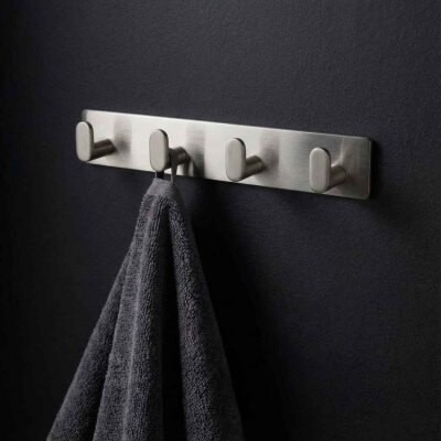 System 2327 Yapışkanlı Askı Nikel Saten Renk 255mm (AS2327 0255 NB-NBM) - System Banyo