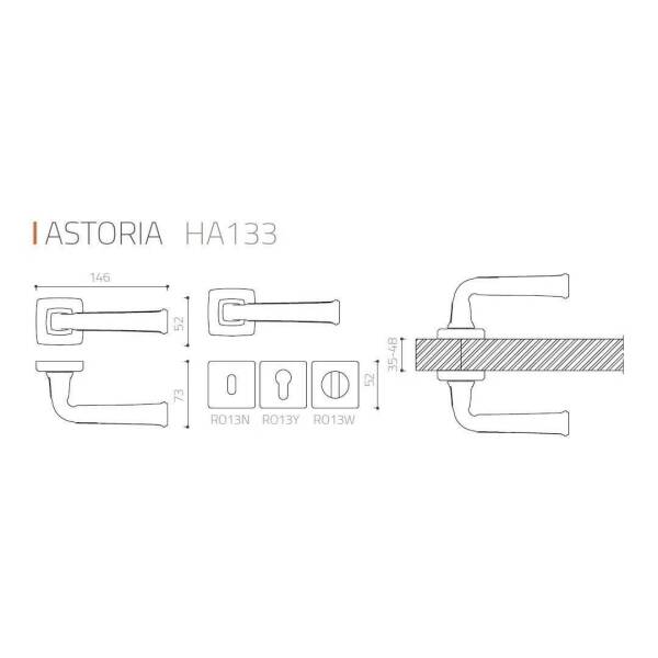 System Astoria Rozetli Kapı Kolu Mat Gümüş Renk (HA133RO13 SLM) - 2