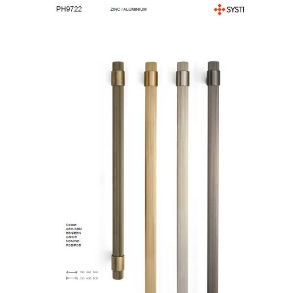 System Axel-L Çekme Kapı Kolu Gold Renk Kol 540mm (PH9722 0540 GL-GL) - 3