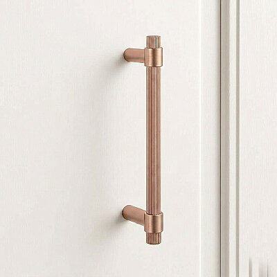 System Axel-L Çekme Kapı Kolu Fırçalı Rose Renk Kol 190mm (PH9722 0190 RSB-RSB) - System