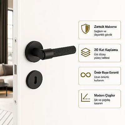 System Axel-T Kapı Kolu Siyah Renk (HA187TRO12 AL6) - System (1)