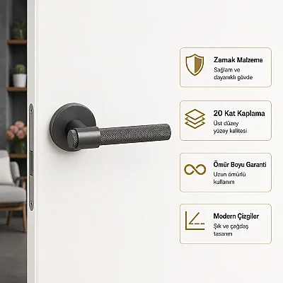 System Axel-T Kapı Kolu Füme Renk (HA187TRO12 BBN) - System (1)