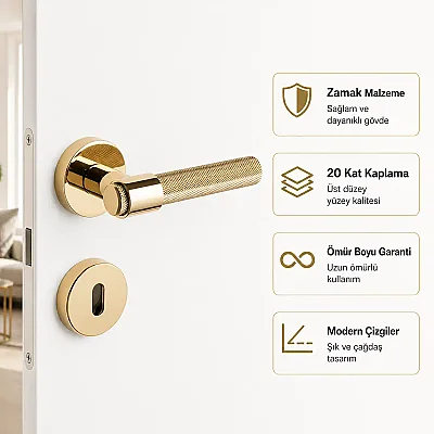 System Axel-T Kapı Kolu Gold/Altın Sarı Renk (HA187TRO12 GL) - System (1)