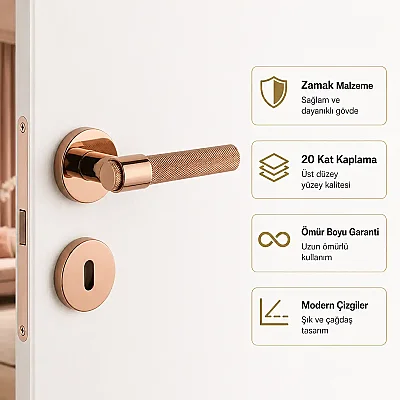 System Axel-T Kapı Kolu Rose Renk (HA187TRO12 RS) - System (1)