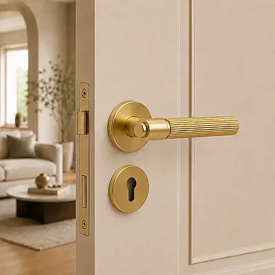 System Axes-L Rozetli Kapı Kolu Gold Branche Renk (HA213RO12 GB) - 1