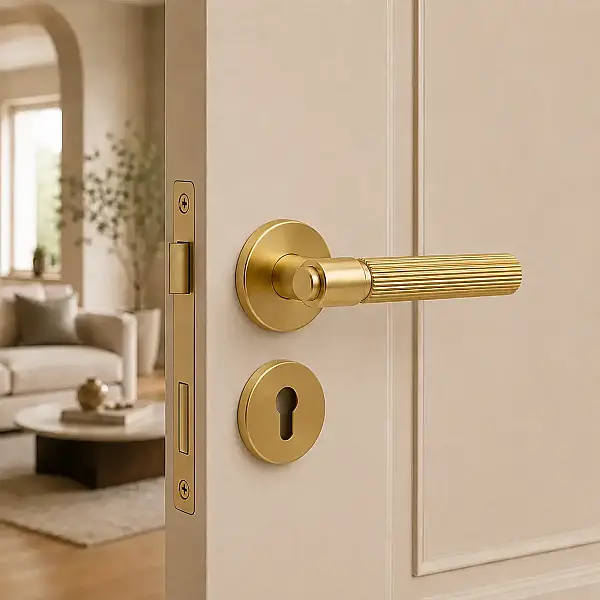 System Axes-L Rozetli Kapı Kolu Gold Branche Renk (HA213RO12 GB) - 1