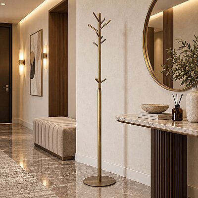 System Ayaklı Çoklu Askılık Antik Sarı Renk 178cm (BA5002 041 ABM) - System Banyo