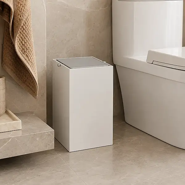 System Banyo Çöp Kovası 4 L Beyaz/Krom Renk (BA4037 030 R1-CR) - 2