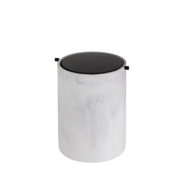 System Banyo Çöp Kovası 4 L Mermer Deseneli/Siyah Renk (BA4038 030 R3-AL6) - 1
