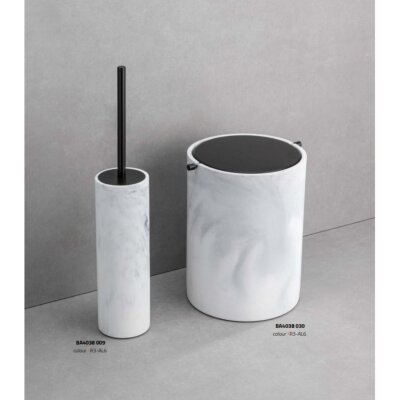 System Banyo Çöp Kovası 4 L Mermer Deseneli/Siyah Renk (BA4038 030 R3-AL6) - 2