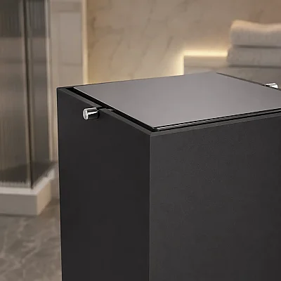 System Banyo Çöp Kovası 4 L Siyah/Krom Renk (BA4037 030 R2-CR) - System Banyo (1)