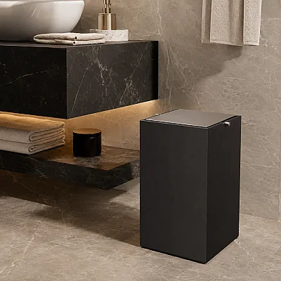 System Banyo Çöp Kovası 4 L Siyah/Krom Renk (BA4037 030 R2-CR) - 1