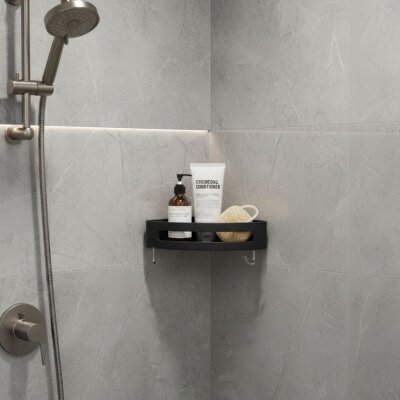 System Banyo Duş Raf Sistem Siyah/Krom Renk (BA3019 043 R2-CR) - System Banyo