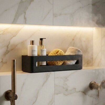 System Banyo Duş Raf Sistemi Siyah Renk (BA2030 038 R2) - System Banyo