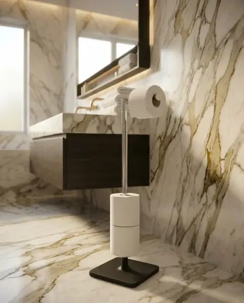 System Hareketli Yedek Kağıtlık Siyah/Krom Renk (BA4016 052 R2-CR) - 1