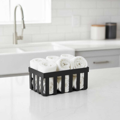 System Banyo Havluluk Çok Amaçlı Sepet Siyah Renk (BA2023 051 AL6) - System Banyo