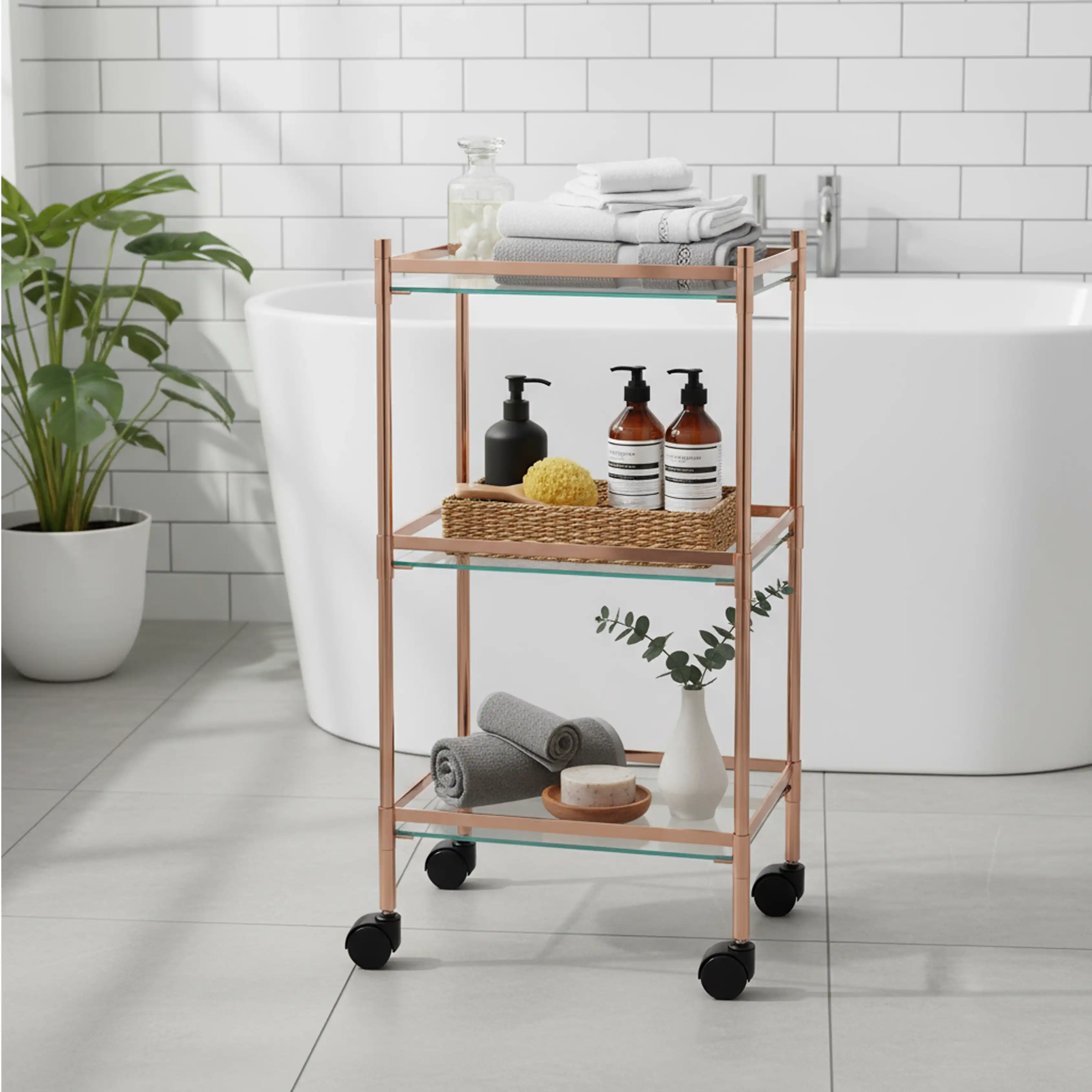 System Hareketli Banyo Sehpası Rose Renk (BA4022 040 RS) - 2