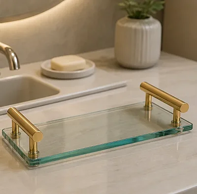 System Banyo Tepsisi Cam/Gold Renk (BA2016 037 C1-GL) - System Banyo