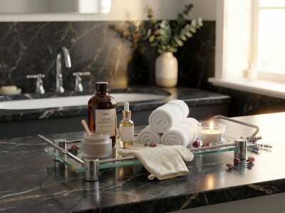 System Banyo Tepsisi Cam/Krom Renk (BA2041 037 C1-CR) - 1