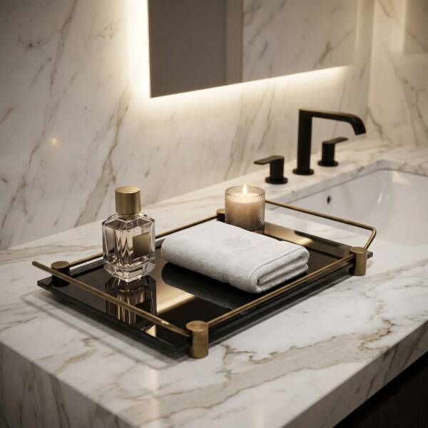 System Banyo Tepsisi Cam/Antik Renk (BA2009 037 C2-ABM) - 1