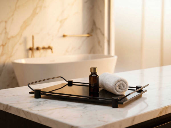 System Banyo Tepsisi Cam/Siyah Renk (BA2009 037 C2-AL6) - 1