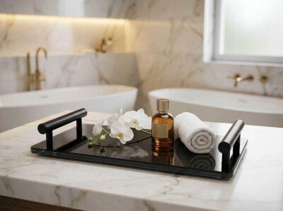 System Banyo Tepsisi Cam/Siyah (BA2016 037 C2-AL6) - System Banyo