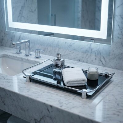 System Banyo Tepsisi Cam/Krom Renk (BA2009 037 C2-CR) - System Banyo