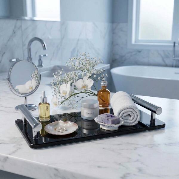 System Banyo Tepsisi Cam/Krom Renk (BA2016 037 C2-CR) - 1