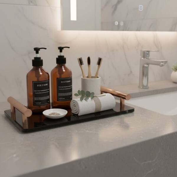 System Banyo Tepsisi Cam/Rose Renk (BA2016 037 C2-RS) - 1