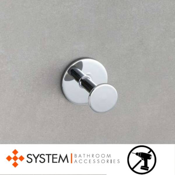 System Bobo Duvara Monte Yapışkanlı Askılık Krom Renk (BA1021 001 CR) - 3