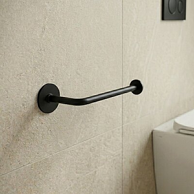 System Bobo Duvara Monte Yapışkanlı Tuvalet Kağıtlığı Siyah Renk (BA1021 002 AL6) - System Banyo