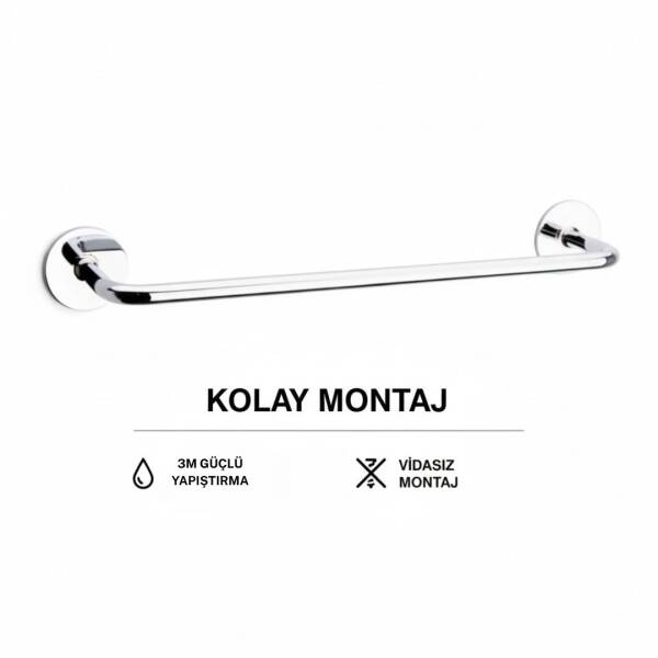 System Bobo Duvara Monte Yapışkanlı Uzun Havluluk Krom Renk (BA1021 004 CR) - 4