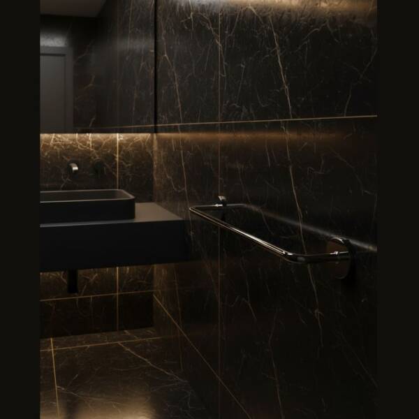 System Bobo Duvara Monte Yapışkanlı Uzun Havluluk Krom Renk (BA1021 004 CR) - 2