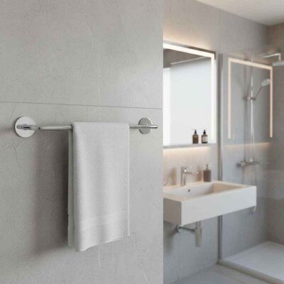 System Bobo Duvara Monte Yapışkanlı Uzun Havluluk Krom Renk (BA1021 004 CR) - System Banyo