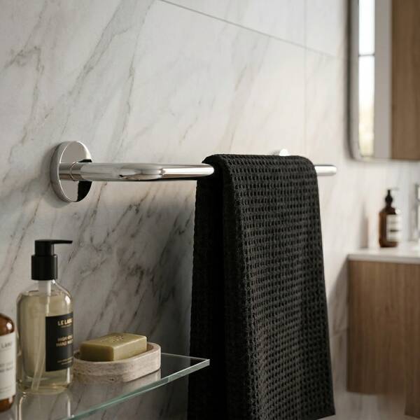 System Bobo Duvara Monte Yapışkanlı Uzun Havluluk Krom 48,5 cm (BA1021 014 CR) - 1