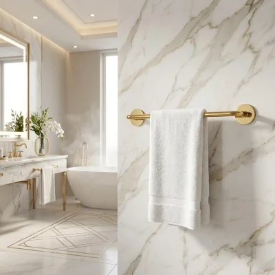 System Bobo Duvara Monte Yapışkanlı Uzun Havluluk Gold Renk (BA1021 004 GL) - 1