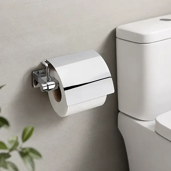 System Bowline Kapaklı Tuvalet Kağıtlığı Krom Renk (BA1001 010 CR) - 1