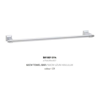 System Bowline 60cm Uzun Havluluk Krom Renk (BA1001 014 CR) - 3