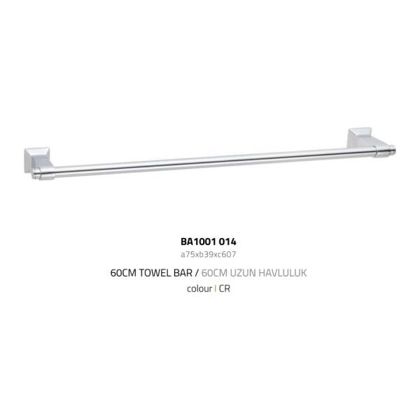 System Bowline 60cm Uzun Havluluk Krom Renk (BA1001 014 CR) - 3