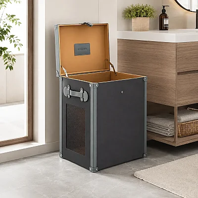 System Banyo Çamaşır Sepeti Füme Renk (BA5004 036 GRY) - 3