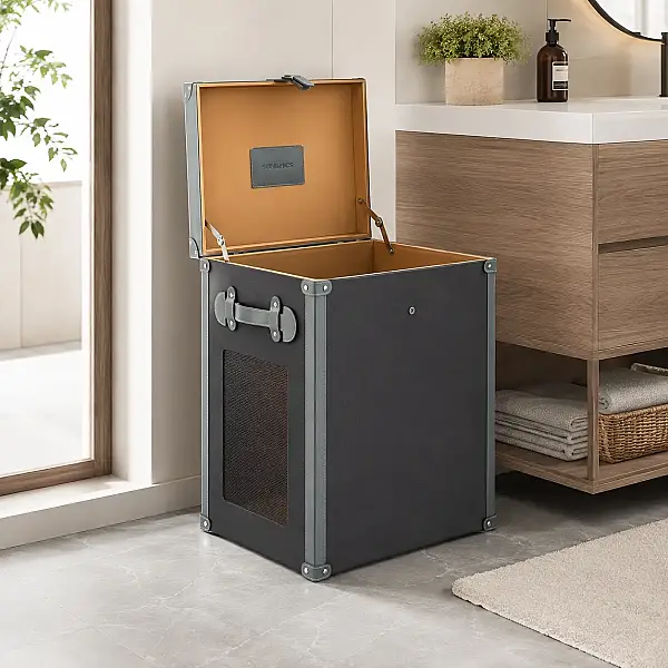 System Banyo Çamaşır Sepeti Füme Renk (BA5004 036 GRY) - 3