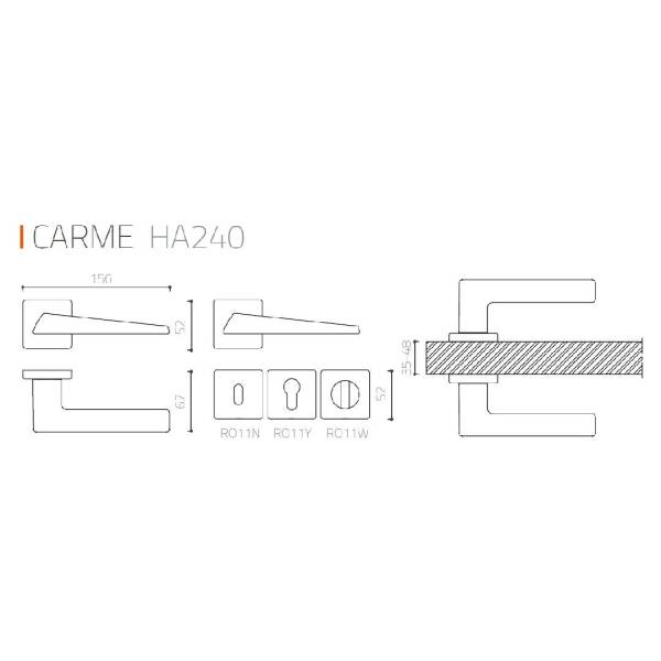 System Carme Kapı Kolu Nikel Saten (HA240RO11 NBM) - 3