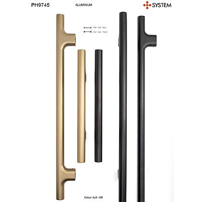 System Çekme Kapı Kolu Gold Branch 840mm (PH9745 0840 GB) - System (1)