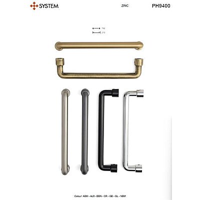 System Çekme Kapı Kolu Krom 192mm (PH9400 0192 CR) - System (1)