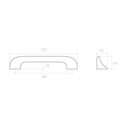 System Çekme Kapı Kolu Krom Kol 280mm Seri Sonu (PH9575 0280 CR) - 2