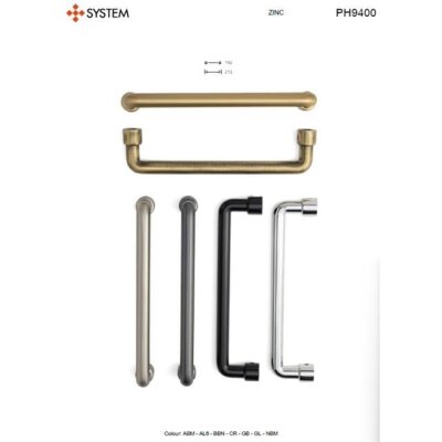 System Çekme Kapı Kolu Siyah 192mm (PH9400 0192 AL6) - 3