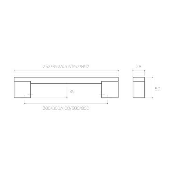 System Çekme Kapı Kolu Siyah Renk Kol 800mm (PH9550 0800 AL6-AL6) - 3